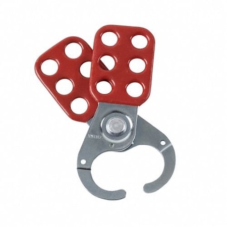 Brady 65375 - Steel Lockout Hasp, Vinyl-Coated Handle, Standard, 1 in Inside Jaw Dia, Red, 6 Padlocks, 12 PK