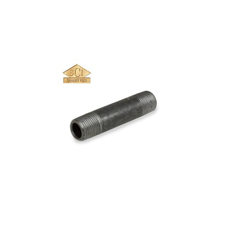 Smith-Cooper 4354001260 - 1/2" MNPT x MNPT Seamless Black Pipe Nipple Schedule 80