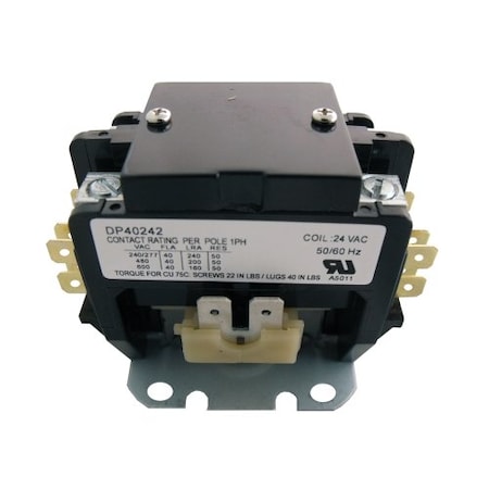 Supco DP40242 - Contactor,40 A,24 V,2 Pole
