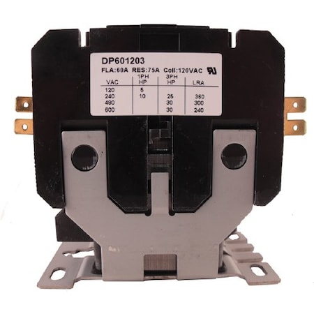 Supco DP601203 - Contactor,60 A,120 V,3 Pole