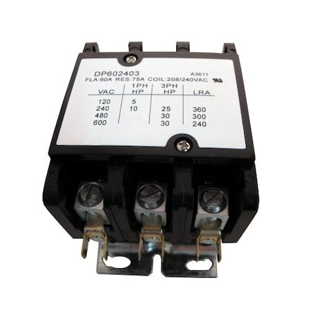 Supco DP602403 - Contactor,60 A,240 V,3 Pole