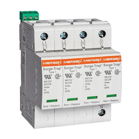 Mersen STP208YN07M - Surge Protection Device, 3 Phase, 120/208 V AC, 4 Poles, 5 Wires