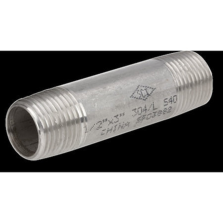 Smith-Cooper 4321004480 - Nipple,0.375 X1.5,SC80,SA312 T304,SMLS,TBE
