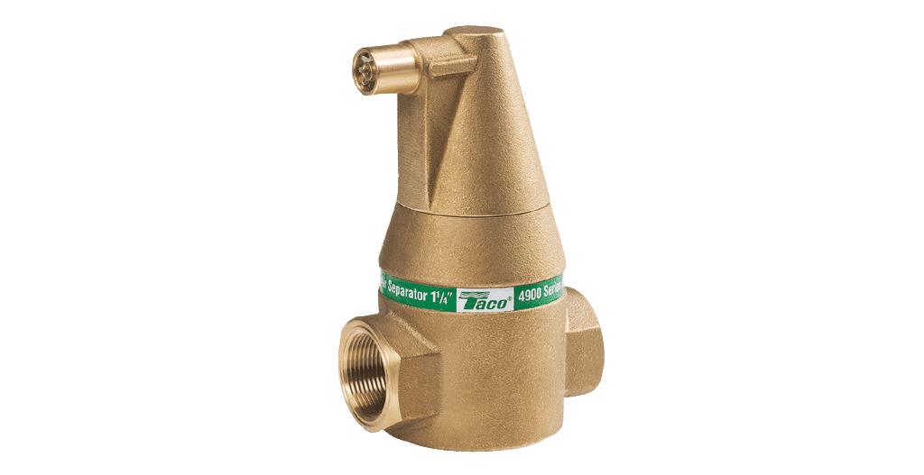 Taco 49-200T-2 2 Inch NPT Threaded Solid Brass 4900 Series Microbubble Air Separator with Top Vent Port