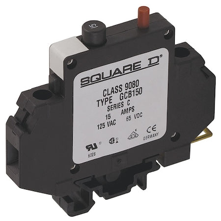 Square D 9080GCB150 - Thermal Magnetic Circuit Protector, NEMA TERMINAL BLOCKS Series, 15 A, 1 Pole, 250 V AC