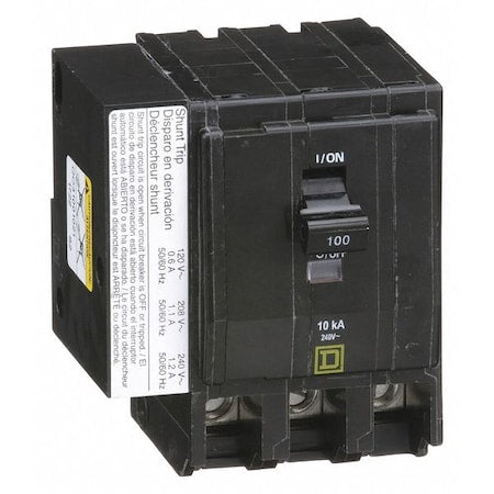 Square D QO31001021 - Miniature Circuit Breaker, QO Series, 100 A, 3 Pole, 120/240 V AC, 10k A at 120/240 V AC