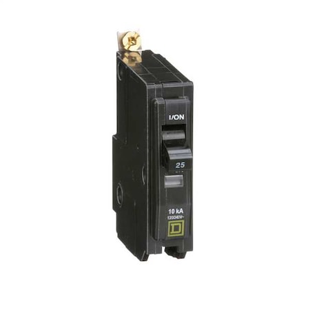 Square D QOB125 - Miniature Circuit Breaker, QO Series, 25 A, 1 Pole, 120/240 V AC, 10k A at 120/240 V AC