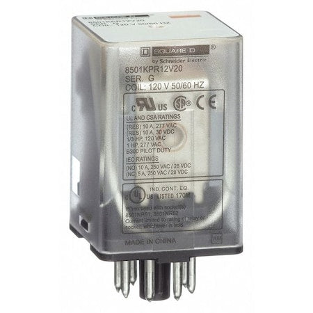 Schneider Electric 8501KPR12V20 - Socket, General Purpose Relay, Octal, 10 A, 8 Pins, Pin