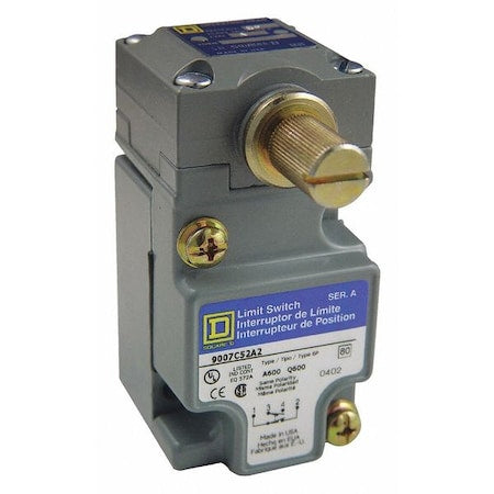 Telemecanique Sensors 9007C52A2 - Heavy Duty Limit Switch, No Lever, Rotary, 1 NC/1 NO, 10 A at 600 V AC, Actuator Location: Side