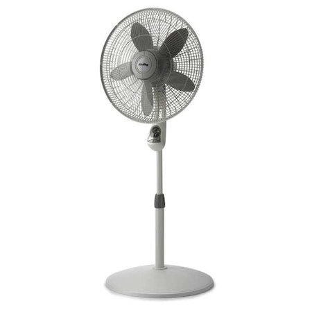 Air King 9880 - 18" Blade Dia Pedestal Fan, Oscillating, 3 Speeds, 120 VAC, White, Remote Control