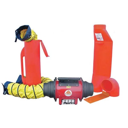 Air Systems Intl SVF-10ECUP - Confined Space Fan Kit,Red,25" W