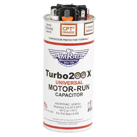 Global Turbo 200X - Motor Run Capacitor,5-97.5 MFD,370/440 V