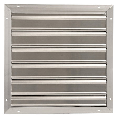 Dayton 2FTW6 - 24 in 27"H-W 5.75"L Alu Wall Exhaust Shutter, 24-1/2 in x 24-1/2 in, Aluminum