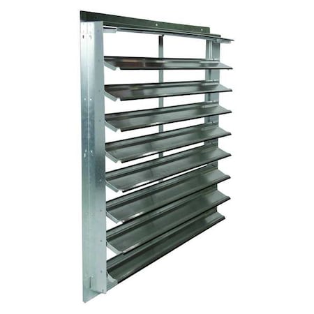 Dayton 2FTX7 - 36 in 42"H-W 5.75"L Alu Wall Backdraft Dampr, 39-1/2 in x 39-1/2 in, Aluminum