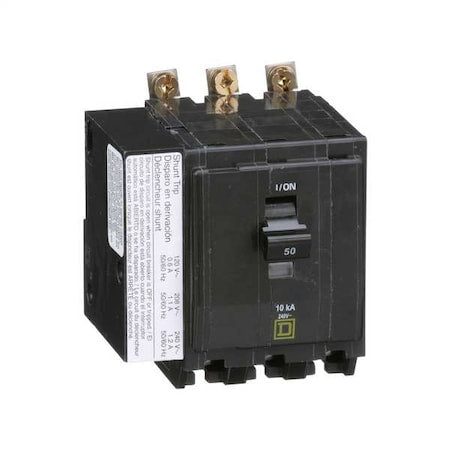 Square D QOB3501021 - Miniature Circuit Breaker, QO Series, 50 A, 3 Pole, 120/240 V AC, 10k A at 120/240 V AC
