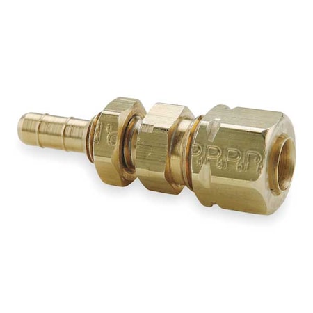 Parker 22CABH-4-4 - 0.17" Barb x 1/4" Compress-Align Brass Bulkhead Union