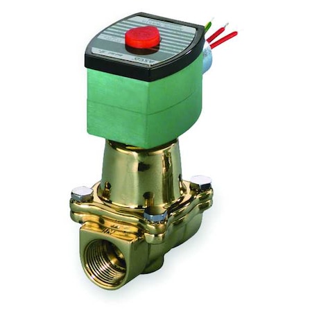Asco 8222G002LT - Solenoid Valve, 2-Way, 2-Position, Normally Closed, 1/2 in Pipe Size, 120 V AC, Cryogenic, Brass