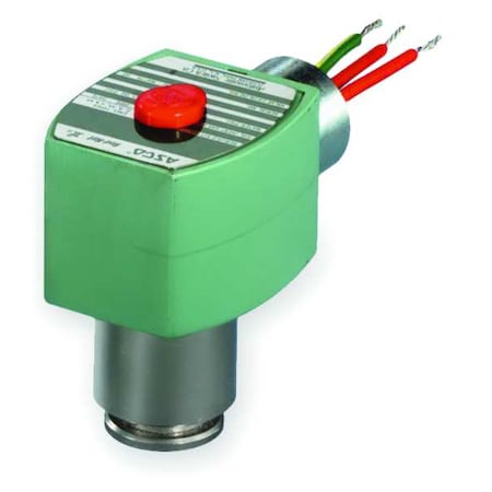 Asco 8264G010 - Solenoid Valve, 2-Way, 2-Position, Normally Closed, 1/8 in Pipe Size, 120 V AC, Cryogenic, PTFE, UR