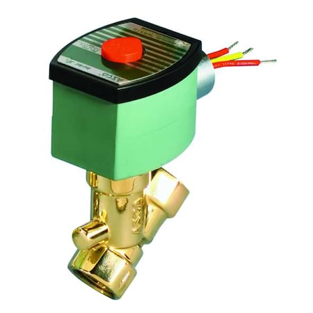Asco 8030G013VM - Solenoid Valve, 2-Way, 2-Position, Normally Closed, 3/8 in Pipe Size, 120 V AC, Medium Vacuum, Brass
