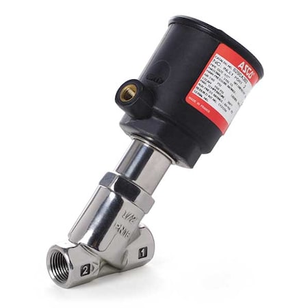 Asco 8290A384 - Red Hat Angle Body Piston Valve,Bronze,NC,1/2 In