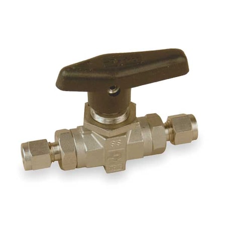 Parker 4A-B6LJ2-SSP - 1/4" Compr Stainless Steel Ball Valve Inline