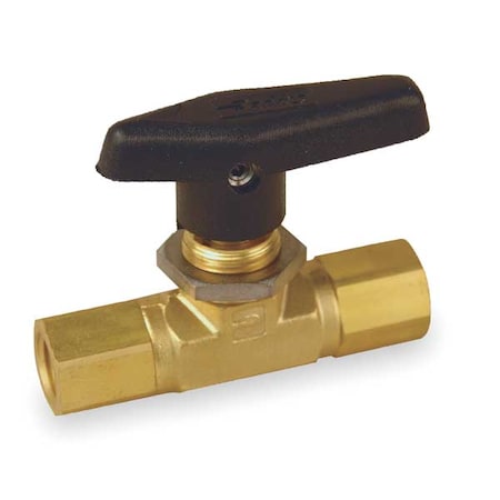 Parker 6F-B8LJ2-BP - 3/8" FNPT Brass Mini Ball Valve Inline