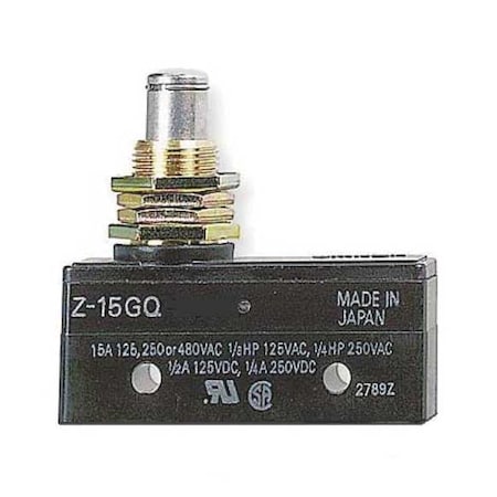 Omron Z-15GQ - Snap Action Switch, Panel Mount, Plunger Actuator, SPDT, 15 A at 480 V AC Contact Rating