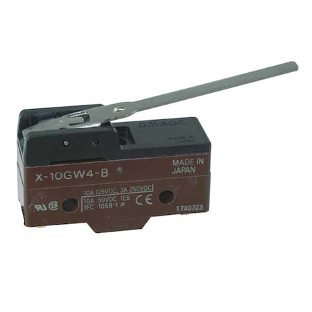 Omron X-10GW4-B - Industrial Snap Action Switch, Hinge, Lever Actuator, SPDT