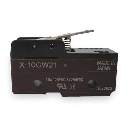 Omron X-10GW21 - Industrial Snap Action Switch, Hinge, Lever, Short Actuator, SPDT