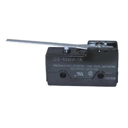 Omron DZ-10GV-1A - Snap Action Switch, Hinge, Lever Actuator, DPDT, 10 A at 240 V AC Contact Rating