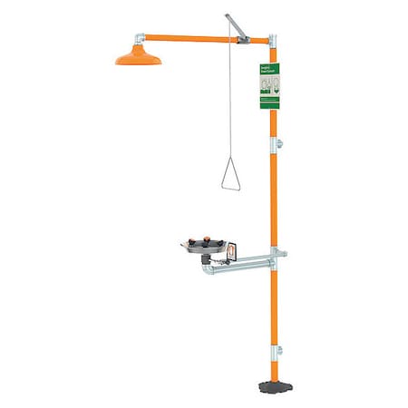 Guardian Equipment GBF1909 - Shower with Eyewash, Floor Mount, Barrier Free, Plumbed, 94-3/4 in H