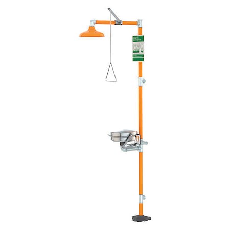 Guardian Equipment G1902BC - Shower with Eyewash, Floor Mount, Covered Bowl, Plumbed, 16 in W