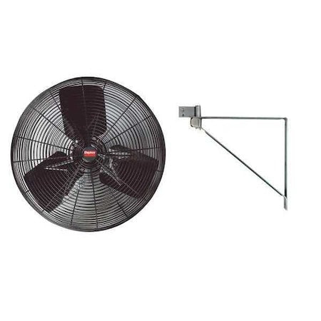 Dayton 6ALE7 - Light Duty Industrial Fan, Wall Mount, 18 in Blade Dia, 120 V, 2,460/3,480 cfm, Non-Oscillating