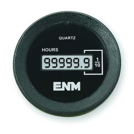 Enm T1160FB - Hour Meter,LCD,Flush Round,2 in. dia.