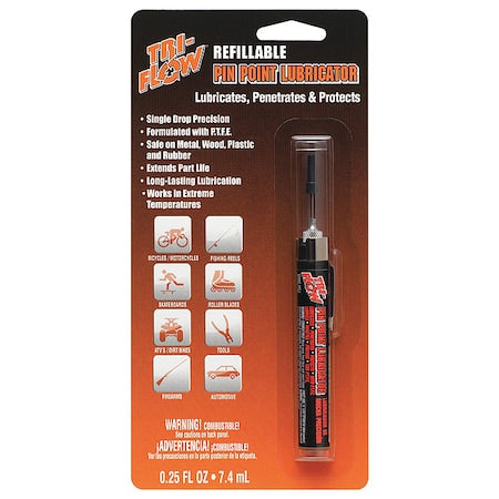 Tri-Flow TFC20027 - General Purpose Lubricant, 0.25 oz, Pen, Mineral Oil Base, 475 Degrees F Max Op Temp, Brown, PIN POINT Series