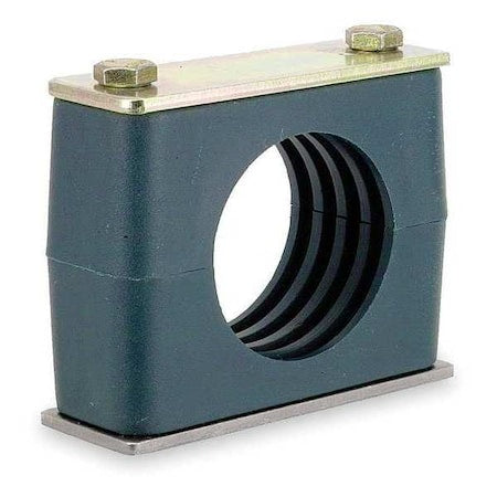 Zsi S2009S - Vibration Dampening Beta Clamp, Single, 1/4 in Pipe, Steel Clamp, Poly Cushion, Weld-On
