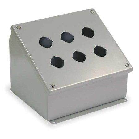 Wiegmann WPBA6 - Push Button Enclosure,30mm,6 Holes,Steel