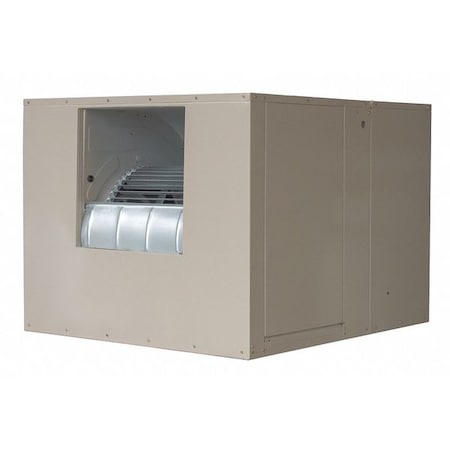 Mastercool 2YAE7-4UE41-3X276 - Ducted Evaporative Cooler, 7,000 cfm, 2,200 sq ft, 9 gal, 1 hp, Belt, Side Discharge, 2 Speeds, 230 V
