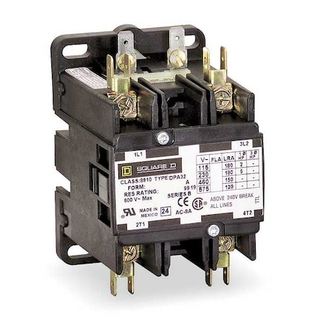 Square D 8910DPA92V09 - Definite Purpose Magnetic Contactor, 208 V-240 V AC, 2 P, Non-Reversing, 1 Phase