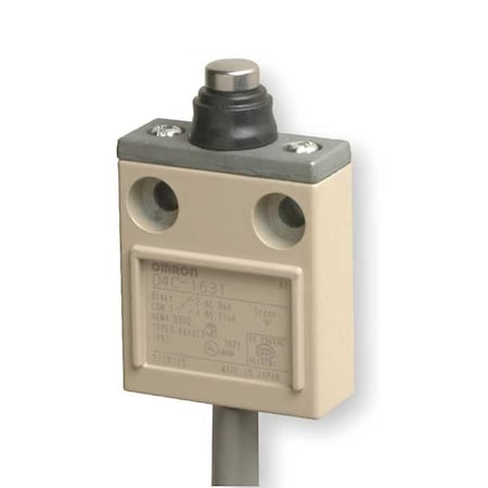 Omron D4C1631 - Limit Switch, Plunger, SPDT, 5 A at 240 V AC, Actuator Location: Top
