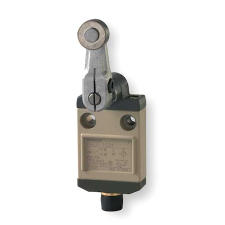 Omron D4CC1024 - Limit Switch, Plunger, Roller, SPDT, 1 A at 120 V AC, Actuator Location: Side