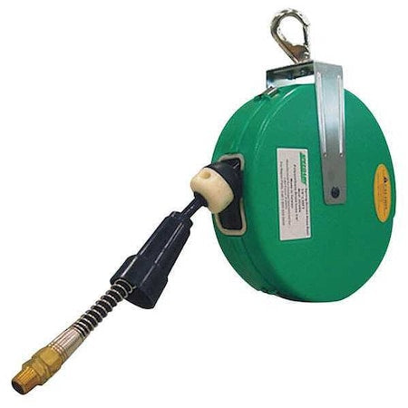Speedaire 2CUD6 - Spring Return Hose Reel, 1/4 in Hose Diameter, 20 ft Length, 200 psi Max. Pressure, Brass, Green
