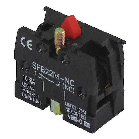 Dayton 20C817 - Contact Block,Black,1 NC,22mm