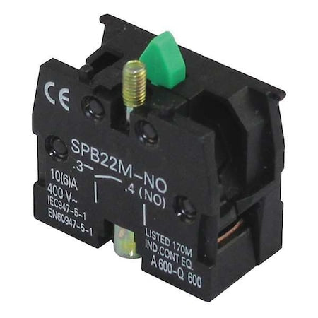 Dayton 20C816 - Contact Block,Black,1 NO,22mm
