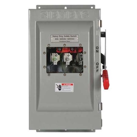Siemens HF362JCHW - Fusible, Safety Switch, Heavy Duty, 600 V, 3 PST