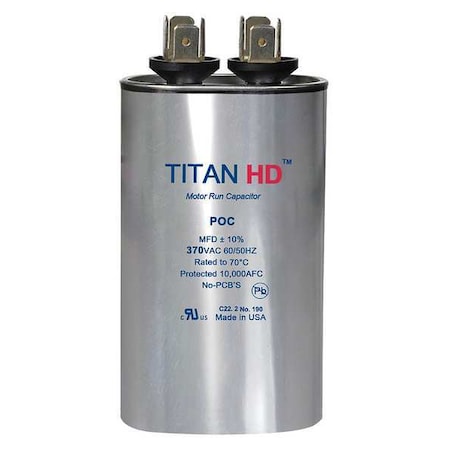 Titan Hd POC15A - Motor Run Capacitor,15 MFD,370 V,Oval