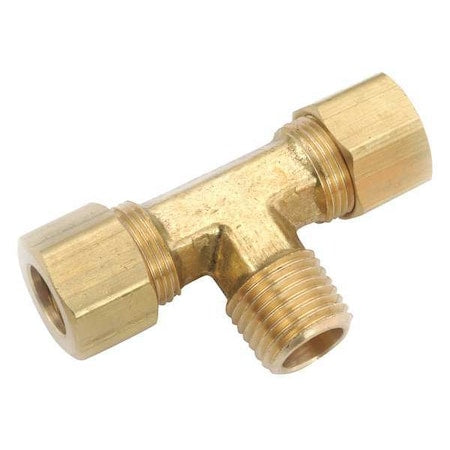 700072-0404 - Tee,Brass,Comp1/4",Comp1/4",MNPT1/4"