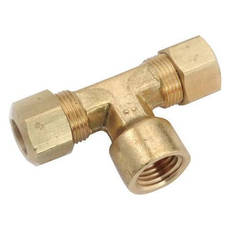 700078-0602 - Tee,Brass,Comp3/8",Comp3/8",MNPT1/8"