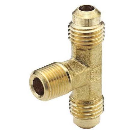 704045-0406 - Tee,Brass,Flared1/4",Flared1/4",MNPT1/4"