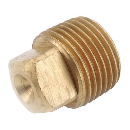 706114-04 - Low Lead Brass Square Head Plug, Male NPT, 1/4" Pipe Size